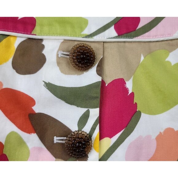 Talbots Womens Tulip Pleated A-Line Skirt Stretch 16 Knee Length Front Button - Picture 2 of 10